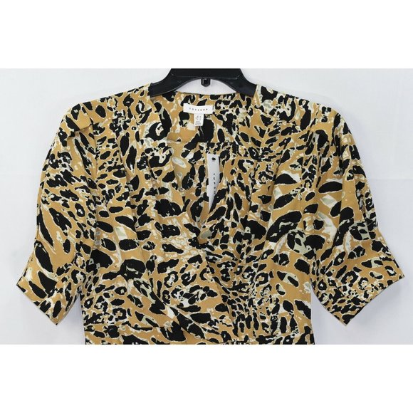 Topshop Women's Leopard Print Wrap Dress, Size 10, NwT T319AFA - Picture 2 of 9
